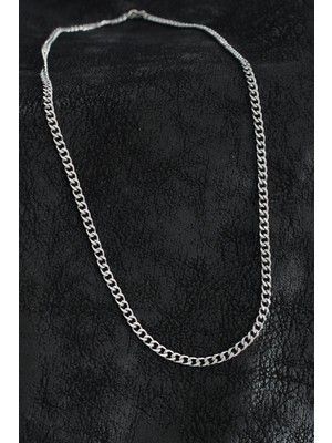 Belle Fusion Mey Ithalat® 316L Çelik Klasik Zincir Model Gümüş Renk Erkek Kolye