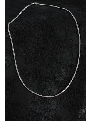 Belle Fusion Mey Ithalat® 316L Çelik Örme Zincir Model Gümüş Renk Erkek Kolye