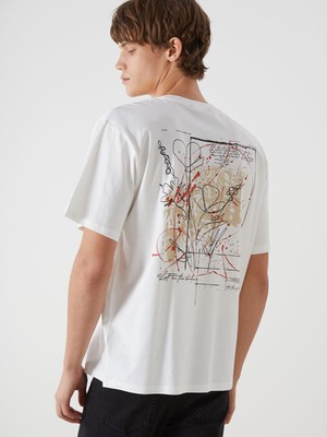 Lc Waikiki Yeni Sezon Bisiklet Yaka Baskılı Erkek Tişört