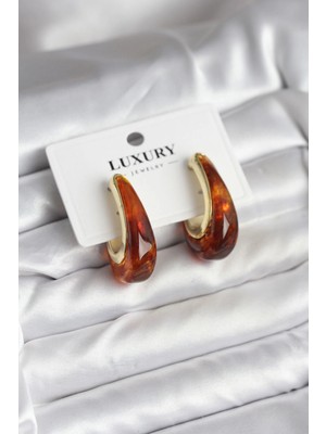 Belle Fusion Mey Ithalat® Pirinç Gold Renk Kahverengi Vintage Kadın Küpe