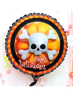 Belle Fusion Mey Ithalat® Halloween Iskelet Kuru Kafa Folyo Balon 18 Inç