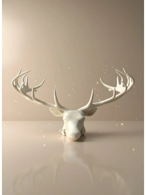 Belle Fusion Mey Ithalat® Odern Geyik Başı Biblo 25 cm Zarif Masa Üstü Dekor