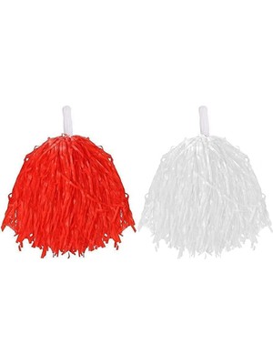 Belle Fusion Mey Ithalat® 1 Çift Kırmızı Beyaz Renklerde 23 Nisan Gösteri Ponponu