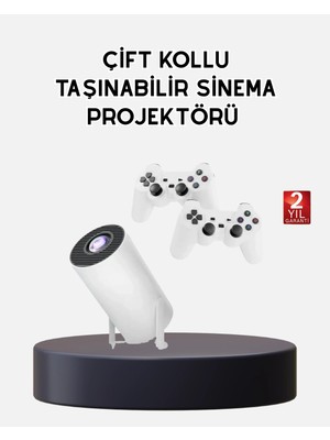 Belle Fusion Mey Ithalat® Kablosuz Projeksiyon Cihazı 4K Destekli HDMI USB Oyun Uyumlu