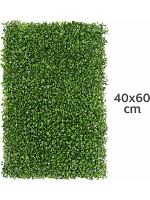Miu Yapay Çiçek Duvar Kaplama Panel Şimşir 40X60 cm Yeşil Dikey - Yatay