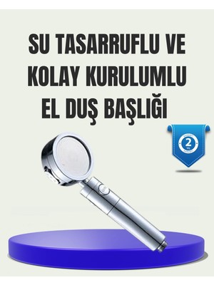 Belle Fusion Mey Ithalat® Masaj ve Yağmur Modlu Su Tasarruflu Duş Başlığı