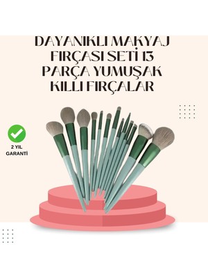 Belle Fusion Mey Ithalat® Göz Farı Allık Fondöten Için Uygun 13'lü Makyaj Fırçası Seti Kompakt Tasarım