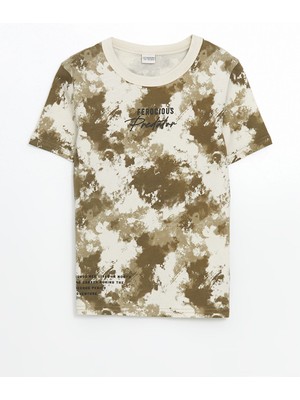 Lc Waikiki Yeni Sezon Bisiklet Yaka Batik Desenli Erkek Çocuk Tişört