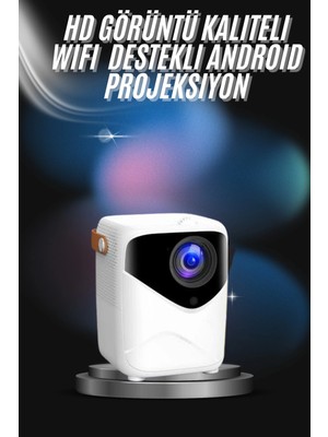 Belle Fusion Mey Ithalat® Projeksiyon Ev Sineması Bluetooth 4K Hd Kaliteli Görüntü Kumandalı