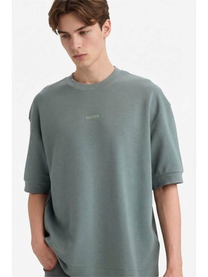 Defacto Nefes Alabilen Loose Fıt Baskılı Tişört Yeşil Erkek T-Shirt F8144AX/GN1083