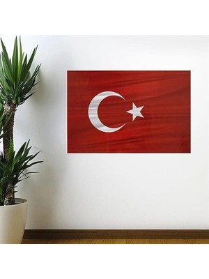 Belle Fusion Mey Ithalat® Dalgalanma Efektli Manyetik Duvar Stickerı Türk Bayrağı 75 x 50 cm