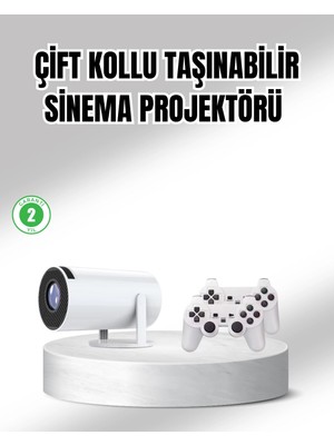 Belle Fusion Mey Ithalat® Projeksiyon Cihazı 4K Destekli Kablosuz Bağlantılı Bluetooth 5.0