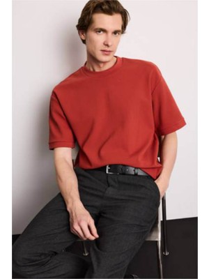 Defacto Oversize Kırmızı Erkek T-Shirt F9856AX/BR91