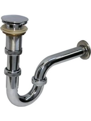 Belle Fusion Mey Ithalat® Krom Lavabo Sifonu Stoplu Pop-Up 32 mm