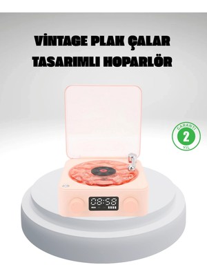Belle Fusion Mey Ithalat® Gece Lambası Stereo Bluetooth Hoparlör Dijital Saat Su Dalgası Efektli 3-Ü-1 Cihaz