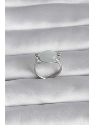 Belle Fusion Mey Ithalat® Pirinç Gümüş Renk Sedefli Kadın Yüzük