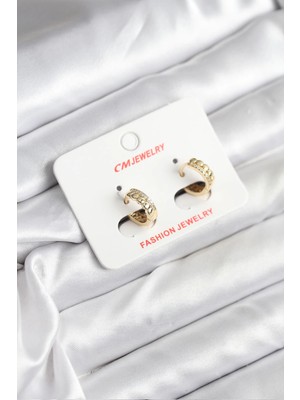 Belle Fusion Mey Ithalat® 14K Gold Renk Kaplama cm Kadın Küpe