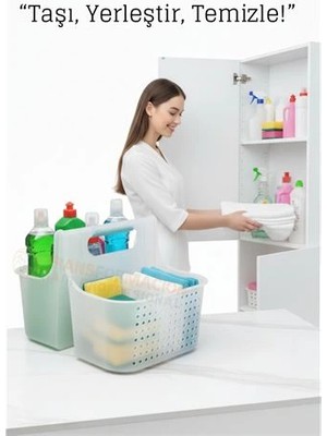 Belle Fusion Mey Ithalat® Temizlik Malzemesi Organizer Kutusu –  Çok Amaçlı Düzenleyici Sepet