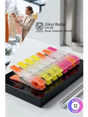 Belle Fusion Mey Ithalat® Premium 12'li  Silikon Destekli Lüks Mandal Seti – Hassas Kıyafet Koruyucu & Iz Yapmayan Modern Tasarım