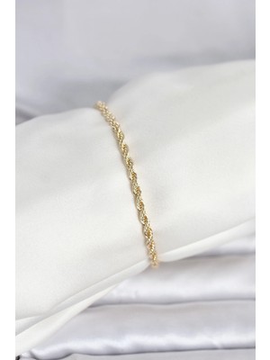 Belle Fusion Mey Ithalat® cm 14K Gold Renk Burgu Model Kadın Bileklik