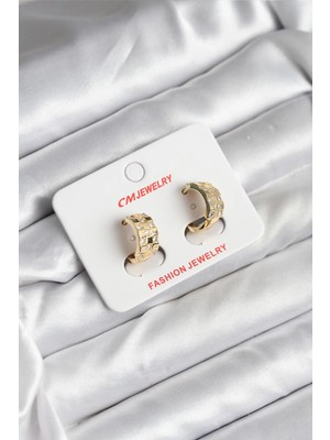 Belle Fusion Mey Ithalat® 14K Gold Renk Kaplama cm Kadın Küpe