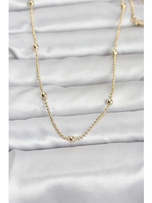 Belle Fusion Mey Ithalat® cm 14K Gold Renk Top Zincir 60 cm Kadın Kolye