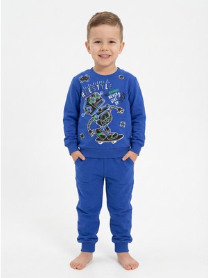 Mavi Boncukk Erkek Çocuk Eşofman Takımı  Alt Üst 2’li