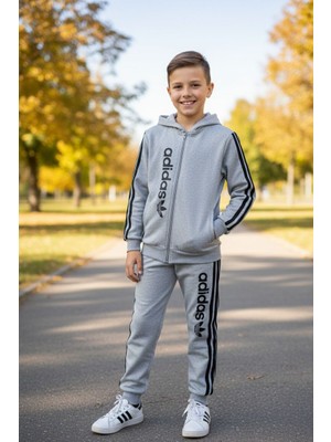 Mavi Boncukk Erkek Çocuk Kapüşonlu Eşofman Takımı  Alt Üst 2’li