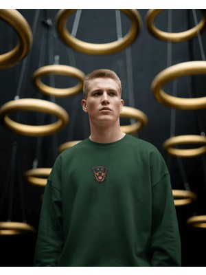 Muhtar Store Rottweiler Baskılı Unisex Sweatshirt – Minimal Köpek Figürlü Günlük Oversize Sweat