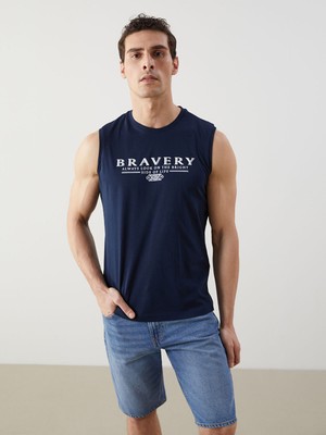 Lc Waikiki Yeni Sezon Bisiklet Yaka Baskılı Erkek Kolsuz Tişört