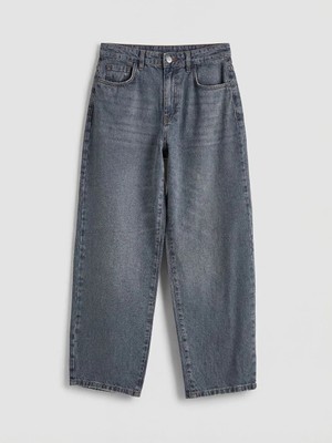 LC Waikiki Lcw Jeans Gri Yüksek Bel Boyfriend Fit Kadın Jean Pantolon