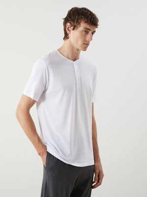 Lc Waikiki Yeni Sezon Bisiklet Yaka Kısa Kollu Erkek Pijama Üst