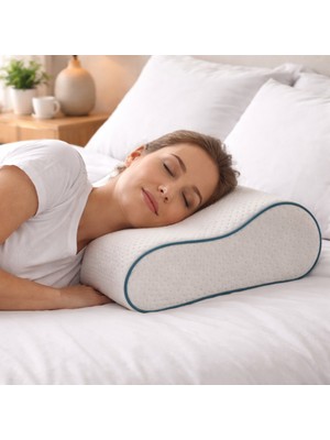 Gön Ev Tekstili Ortopedik Çift Taraflı Boyun Destekli Visco Yastık – Omurga Hizalayan Ergonomik Yastık