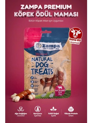 Zampa Köpek Ödül Maması, Dana Eti Parçacıklı Kemik Ödülü - 75G