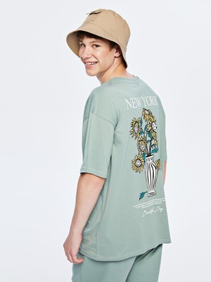 Lc Waikiki Yeni Sezon Bisiklet Yaka New York Baskılı Genç Erkek Tişört