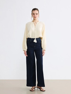 LC Waikiki Lcw Jeans Indigo Wideleg Kadın Jean Pantolon