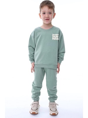 Kyex Kids Çocuk Alt Üst Su Yeşili 3 Iplik Erkek Takım