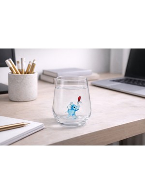 Crystal Passion El Yapımı Cam Fil Figürlü Bardak Şeffaf Dekoratif Cam Su Bardağı