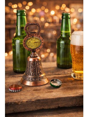 Seymen Bıçakçılık Trabzon Sümela Yazılı Zil & Şişe Açacağı | Dekoratif Metal Açacak | Yöresel Hatıra Hediyelik