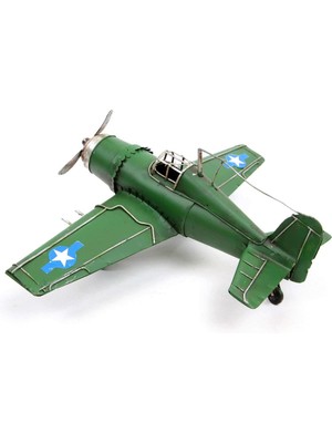 Calperia Dekoratif Metal Uçak Biblo Dekoratif H-Hediyelik