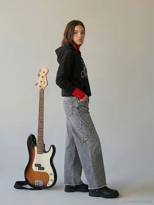 LC Waikiki Lcw Kids Karışık Wideleg Kız Çocuk Jean Pantolon