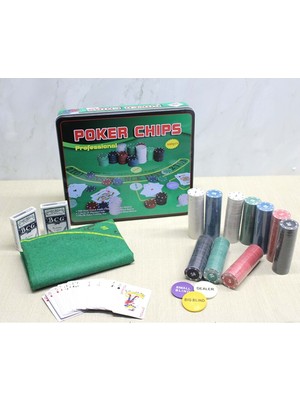 Calperia Metal Kutulu 500 Chip ve 2 Adet Iskambil Kağit Setine Sahip Poker Oyunu