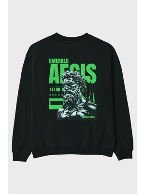 Ankhises Emrald Regis Arka Baskılı Oversize Sweatshirt Erkek Kadın Unisex