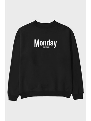 Ankhises Monday Ön Baskılı Oversize Sweatshirt Erkek Kadın Unisex