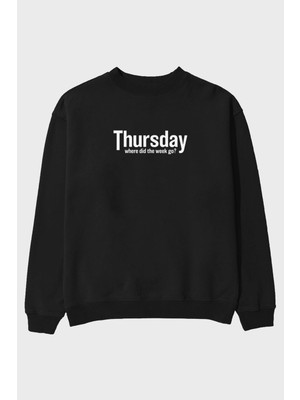 Ankhises Thursday Ön Baskılı Oversize Sweatshirt Erkek Kadın Unisex