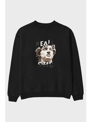 Ankhises Realistic Ön Baskılı Oversize Sweatshirt Erkek Kadın Unisex