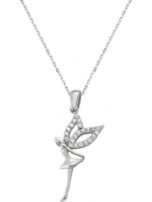 Calperia 925 Ayar Gümüş Melek Kadın Gümüş Kolye