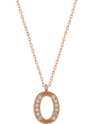 Calperia 925 Ayar Gümüş Rose O Harfi Kadın Gümüş Kolye