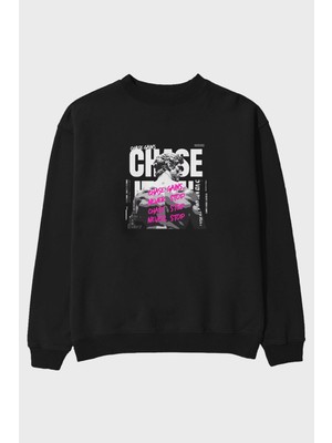 Ankhises Chase Gains Ön Baskılı Oversize Sweatshirt Erkek Kadın Unisex