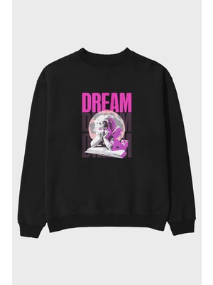 Ankhises Dream Angel Ön Baskılı Oversize Sweatshirt Erkek Kadın Unisex